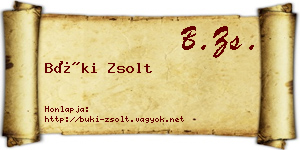 Büki Zsolt névjegykártya
