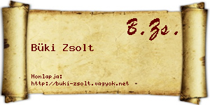 Büki Zsolt névjegykártya